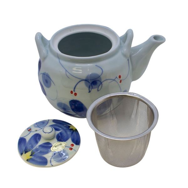22oz Blue Flower Teapot Japanese Dobin