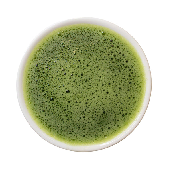 Prepared cup Matcha Usucha green tea powder
