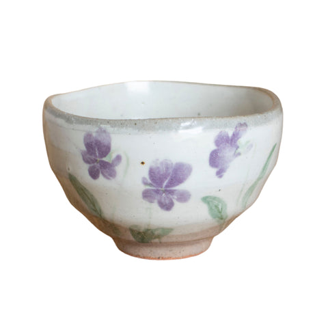 Violet Flower Teacup (Yunomi)