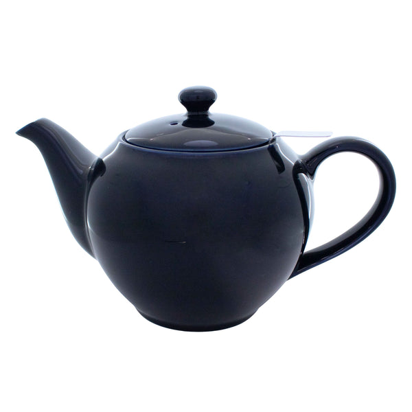 16.9 ounce English Garden Teapot Glossy Navy Blue
