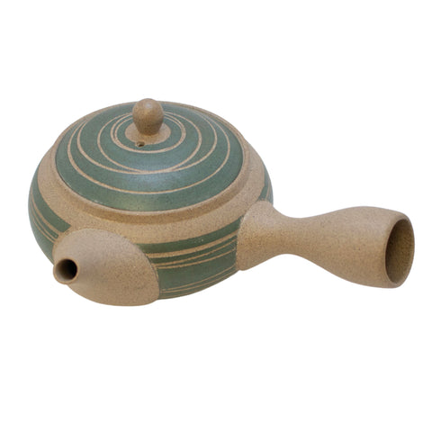 Green Swirl Tokoname Teapot (Kyūsu)