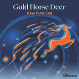 Gold Horse Deer raw puer tea artwork