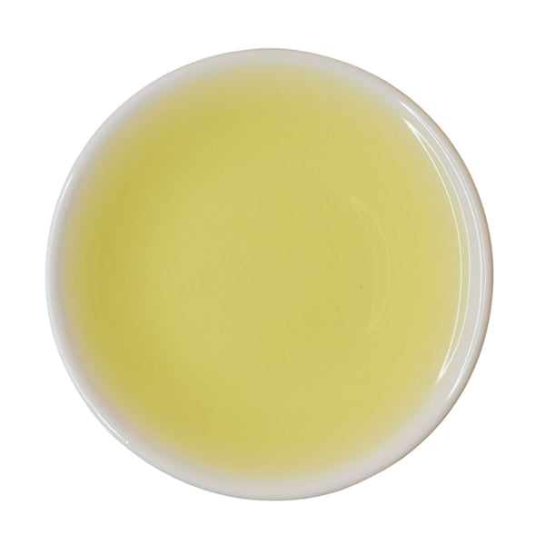 Steeped cup Cascading Hills Sencha green tea