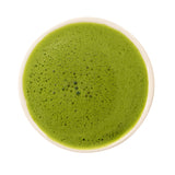 Prepared cup of Hourglass Matcha powdered green tea