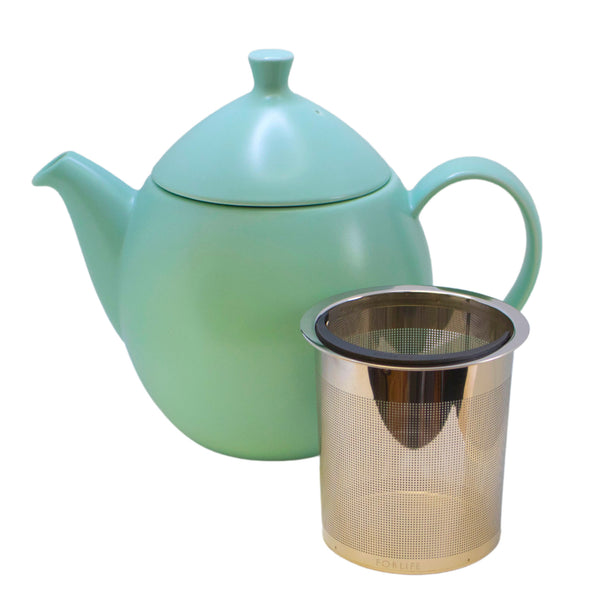 Dew Teapot 32 oz Minty Aqua with infuser