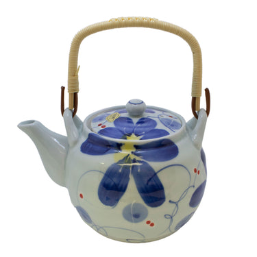 22oz Blue Flower Teapot Japanese Dobin