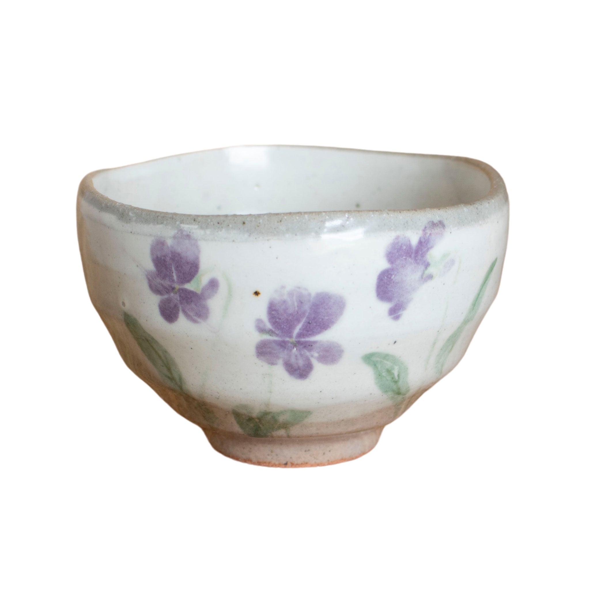 6oz Violet Flower Teacup Yunomi